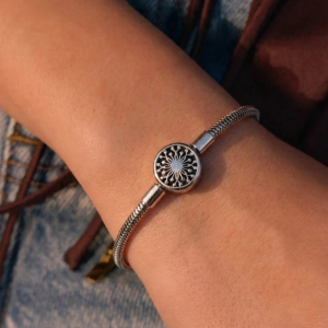 Diffuser Bracelet Iris – Stainless Steel (12mm Mini Locket) (Small - 16cm chain)