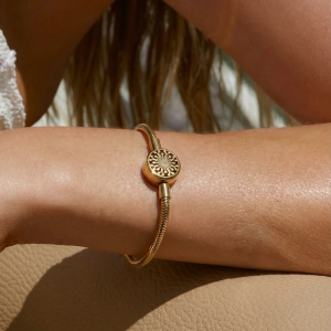 Diffuser Bracelet Iris – Gold (12mm Mini Locket) (Medium - 17cm chain)